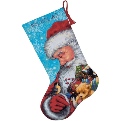 Dimensions® Stocking Needlepoint Kit, Santa & Toys Stitched In Floss