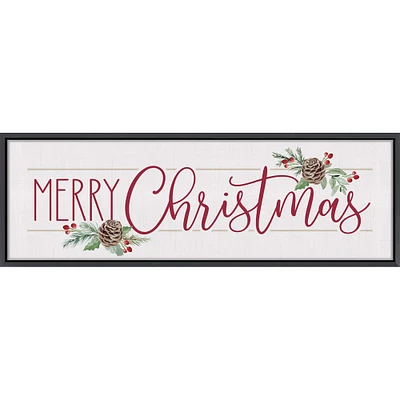 P. Graham Dunn Merry Christmas Canvas Wall Sign in Black Frame
