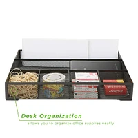 Mind Reader 11.75" Black 2-Piece Mesh Deep Drawer Organizer