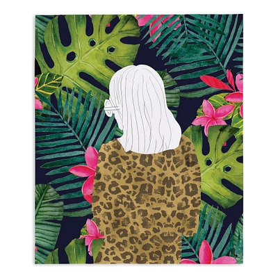 Girl in Jungle Tapestry
