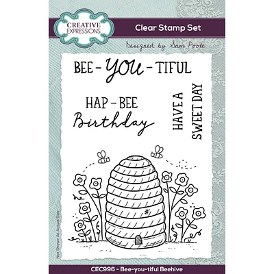 Creative Expressions by Sam Poole Bee-You-Tiful Beehive Clear Stamp Set