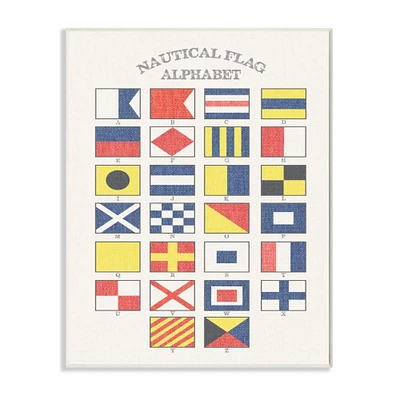 Stupell Industries Nautical Flag Alphabet Wooden Wall Plaque