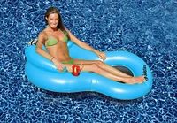 61" Inflatable Blue Chill Swimming Pool Floating Lounge Chair