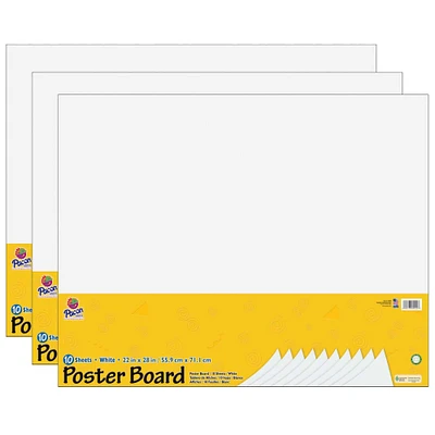 UCreate® White 22" x 28" Poster Board, 3 Packs of 10