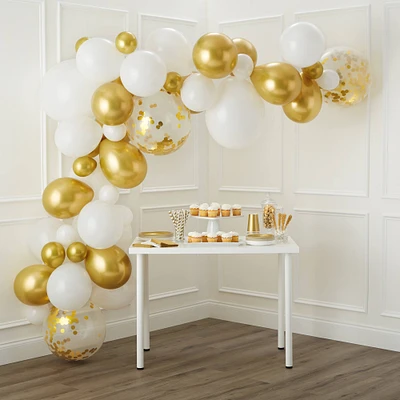 10ft. Gold & White Balloon Garland by Celebrate It™