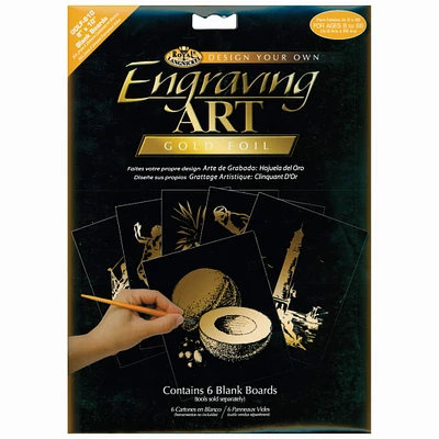 Royal & Langnickel® Engraving Art™ 8" x 10" Gold Foil Blank Boards, 6 Sheets