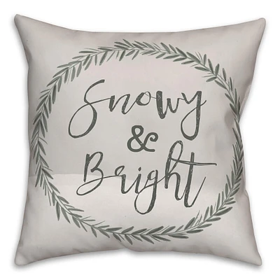 Snowy and Bright 18x18 Throw Pillow