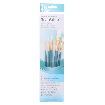 12 Packs: 5 ct. (60 total) Princeton™ RealValue™ White Taklon Brush Set