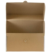 JAM Paper Kraft Brown with Metal Edge Button & String Tie Portfolio 9.5" x 12"