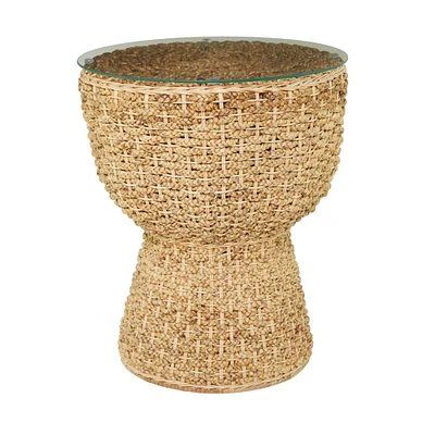 Brown Seagrass Bohemian Accent Table 24" x 20" x 20"