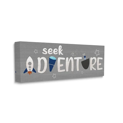 Stupell Industries Seek Adventure Phrase Outer Space Imagination Canvas Wall Art