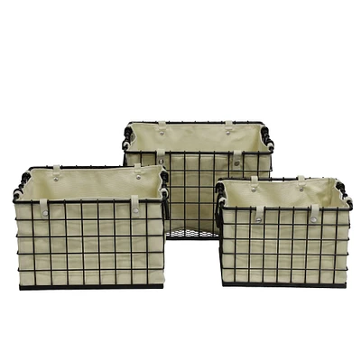 Foldable Metal Storage Baskets, 3ct.