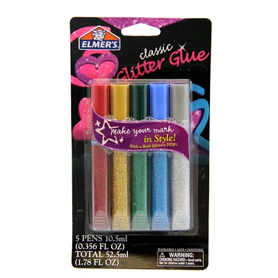 12 Packs: 5 ct. (60 total) Elmer's® Classic Color 3D Glitter Paint Pens