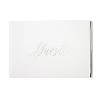 Style Me Pretty Silver & White Guestbook with Pen