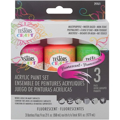 Testors® Craft Fluorescent Acrylic Paint Set