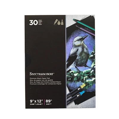 Spectrum Noir™ 9" x 12" Premium Black 30 Sheet Paper Pad