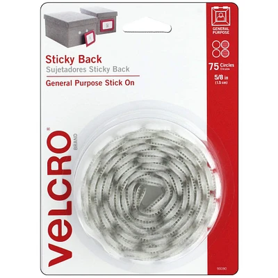 VELCRO® Brand 5/8" White Sticky Back Circles, 75ct.