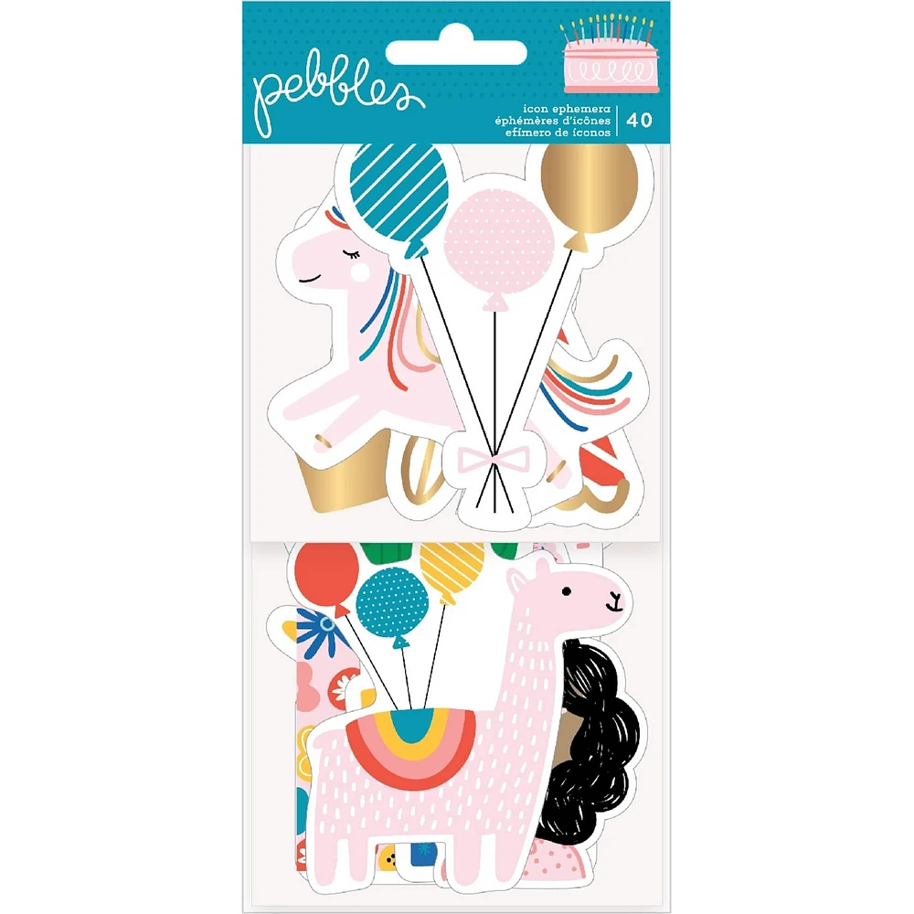 Happy Cake Day Ephemera Cardstock Die-Cuts 40/Pkg-Icons W/Foil Accents