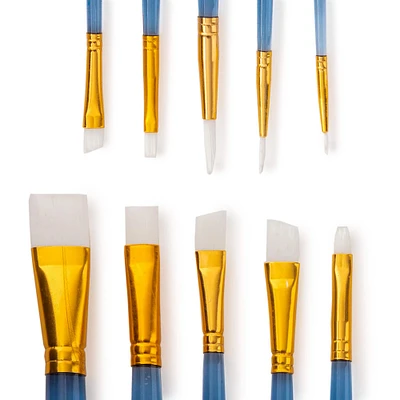 12 Packs: 10 ct. (120 total) Necessities™ White Synthetic Acrylic Brush Set by Artist's Loft™