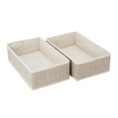 Simplify Faux Jute Medium Rectangular Compartment Drawer Organizer, 2ct.