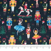 SINGER Christmas Nutcrackers on Navy Cotton Fabric
