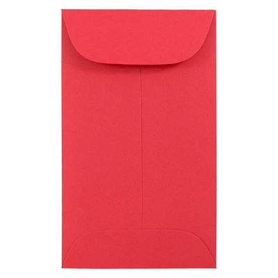 JAM Paper #3 Red Coin Business Colored Envelopes, 100ct.