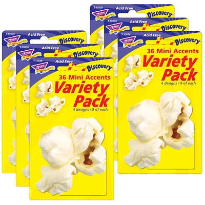 Trend Popcorn Mini Accents Variety Pack, 6 Packs of 36