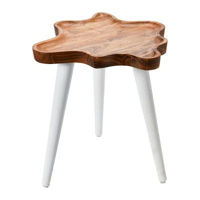 Wood Wavy Edge End Table