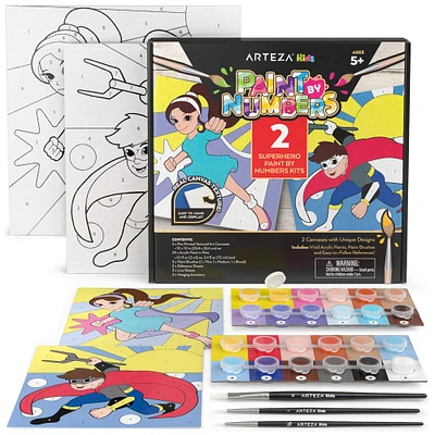 Arteza® Kids Superheroes Paint by Numbers Kit, 35 pcs