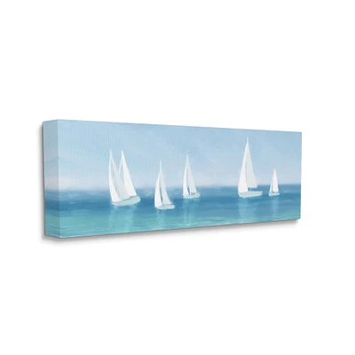 Stupell Industries White Sail Boats across Soft Blue Coast Canvas Wall Art