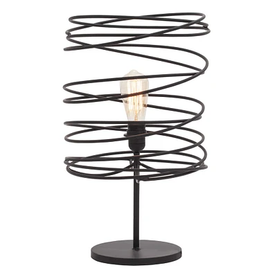 Black Metal Industrial Table Lamp, 21" x 12" x 12"