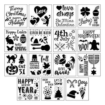 6 Pack: Holidays Stencils by Craft Smart®, 12" x 12"