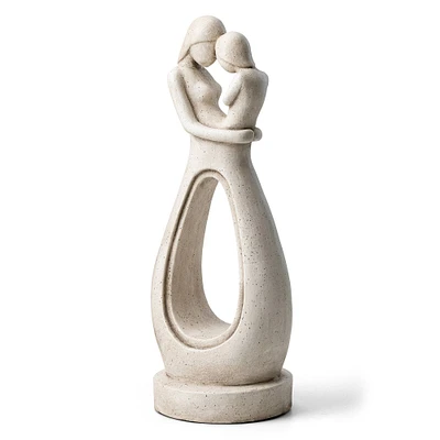 Glitzhome® 24.75" Modern Abstract Sculpture Hugging Mommy & Baby Garden Statue