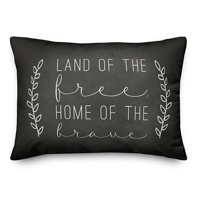 Land of The Free Home of The Brave Throw Pillow