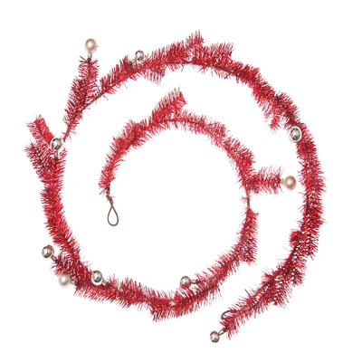 5ft. Red Tinsel & Champagne Ornament Garland by Ashland®