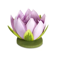 4" Lavender & Green Floating Lotus Set, 12ct.