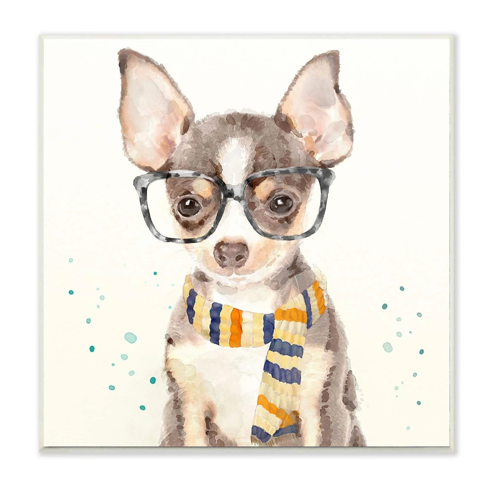 Stupell Industries Hipster Chihuahua Wall Plaque