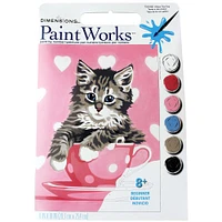 Dimensions® Paintworks™ Kitten Tea Cup Paint-by-Number Kit