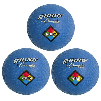 Rhino® by Champion Sports 8.5" Blue Playground Ball, 3 Pack