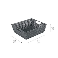 Simplify Charcoal Shelf Storage Rattan Tote Basket