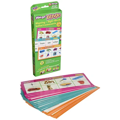 Trend Enterprises® Rhyming, Sight Words, Consonants Wipe-Off Bingo