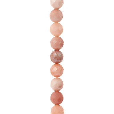 Peach Aventurine Silverite Faceted Round Beads by Bead Landing™, 8mm