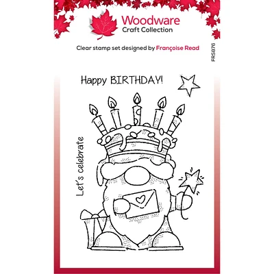 Woodware Singles Birthday Cake Gnome Clear Stamps