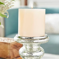 Silver Glass Traditional Candle Holder Set, 2ct.