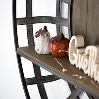 Rustic Round Wall Shelf Organizer