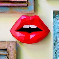 Papercraft World Red Lips 3D Papercraft Wall Art DIY Kit