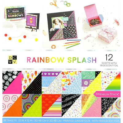 Dcwv® Rainbow Splash 12" x 12" Cardstock Paper, 36 Sheets 
