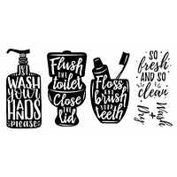 RoomMates Wash Your Hands Soap Quotes Peel & Stick Decals