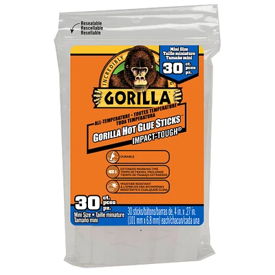Gorilla® Mini Size Hot Glue Sticks