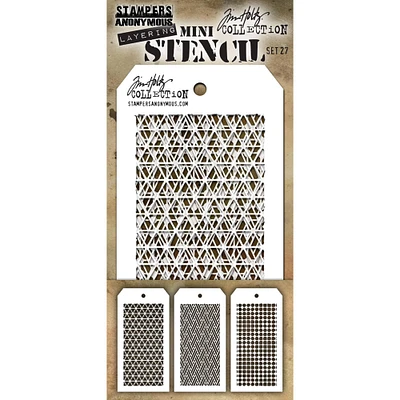 Stampers Anonymous Tim Holtz® Mini #27 Layering Stencil Set